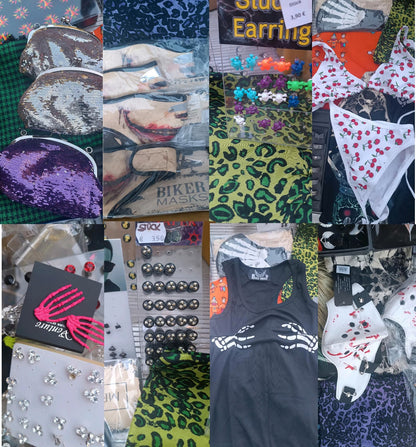 XXL Palette Auflösung Schmuck Textil Auflösung Gothic Biker  Restposten Posten