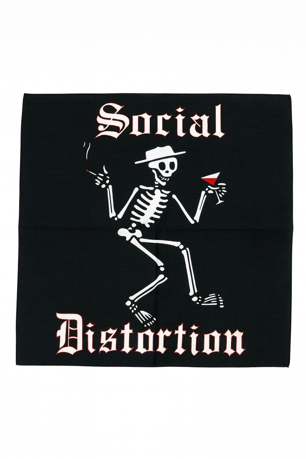 Bandana Kopftuch Halstuch Schwarz Skelett Social Distortion Tuch Freizeit Kopftuch Unisex