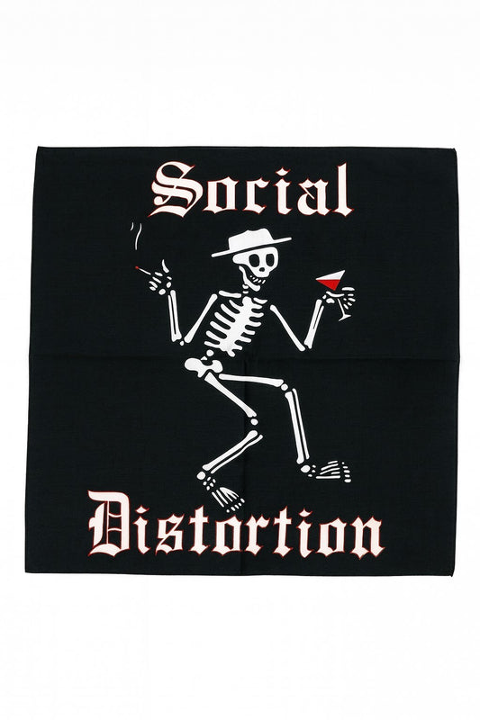 Bandana Kopftuch Halstuch Schwarz Skelett Social Distortion Tuch Freizeit Kopftuch Unisex