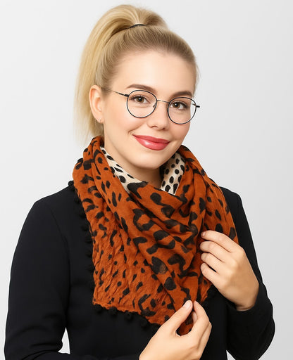 3x Leopard Damen-Halstuch Schal Tuch Chiffon Animal Print Mode Accessoire Sommer