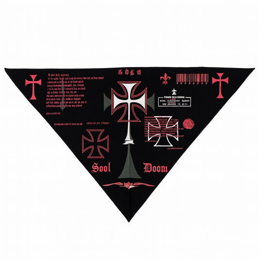Dreiecktuch Bandana Kopftuch Schwarz mit Pink Kreuze Halstuch Gesichtsschutz