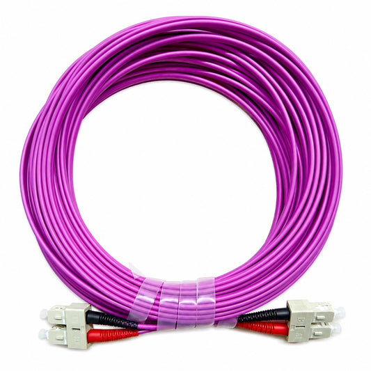 Telena Duplex Patchkabel Glasfaserkabel violett 15m LWL-Duplex-Kabel Patchcord
