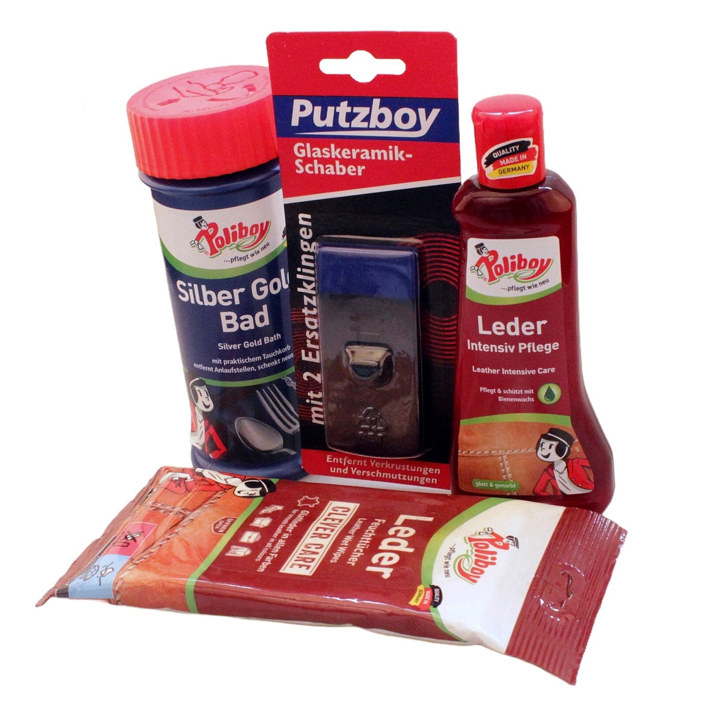 Poliboy Pflege-Set: Leder, Silber & Glaskeramik – Komplettlösung für Zuhause