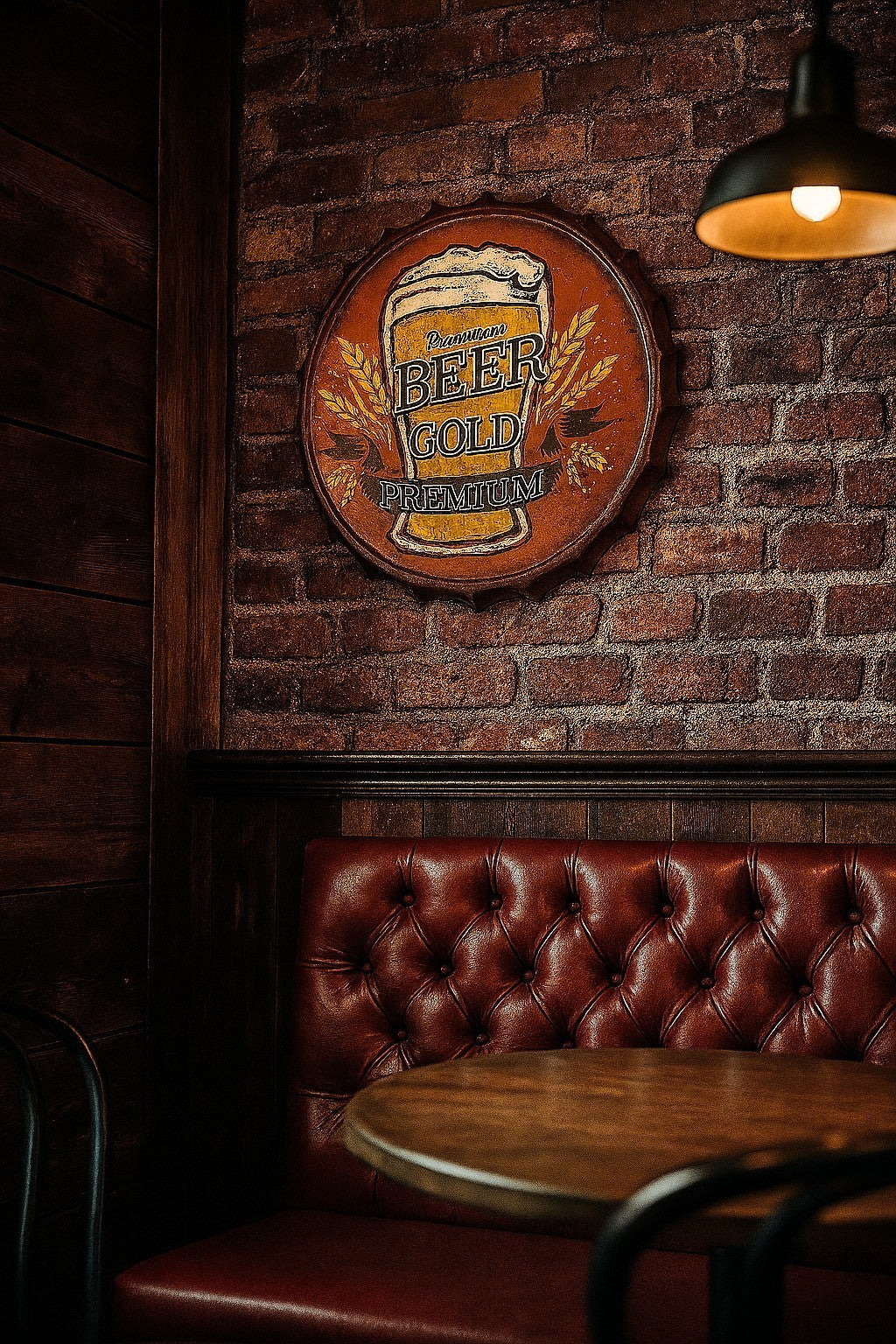 Blechschild Premium Beer Gold Deko Schild Retro Kneipe Bar Werkstatt Dekoration