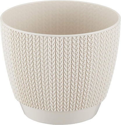 5x Blumentöpfe Altweiß Ø 17,3 x 15,3 cm - 2,5 L Pflanztopf Übertopf Blumentopf