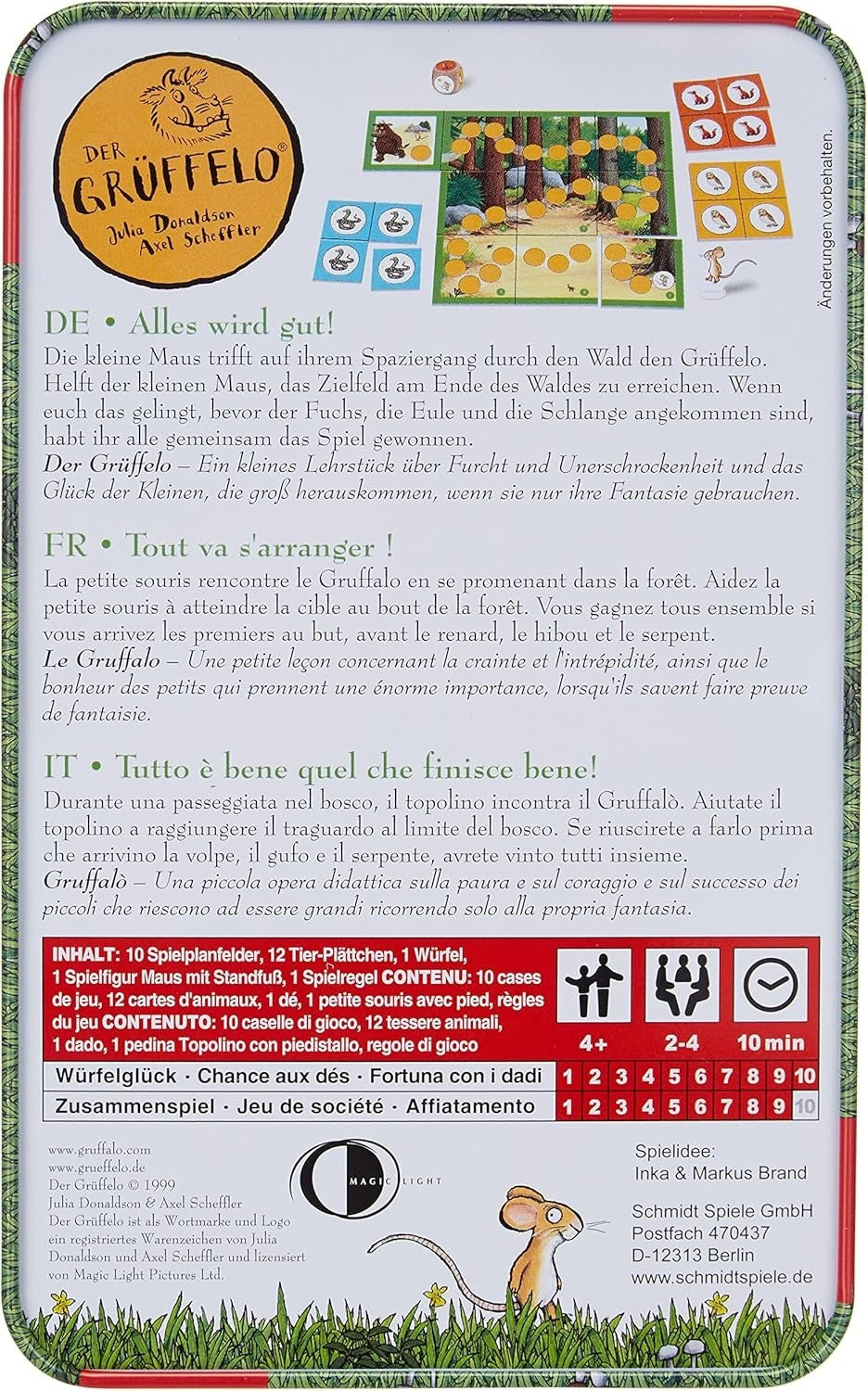 Schmidt 51276 Der Grüffelo Mitbringspiel Metalldose Alles wird Gut Kinderspiel