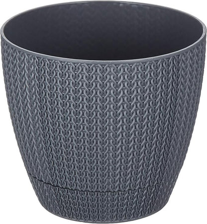 5x Blumentöpfe Anthrazit Ø 21,6 x 19,2 cm - 5 L Pflanztopf Übertopf Blumentopf
