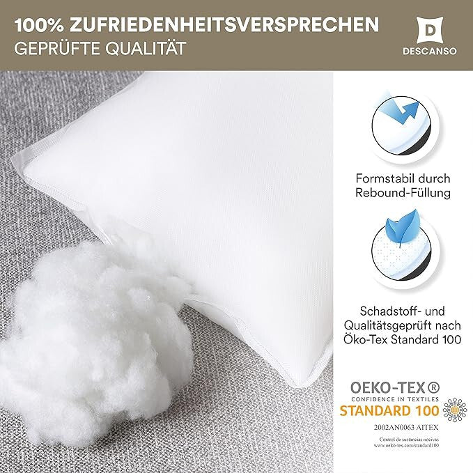 2er Set Kopfkissen Füllkissen Seitenschläfer ✔️ viele Größen