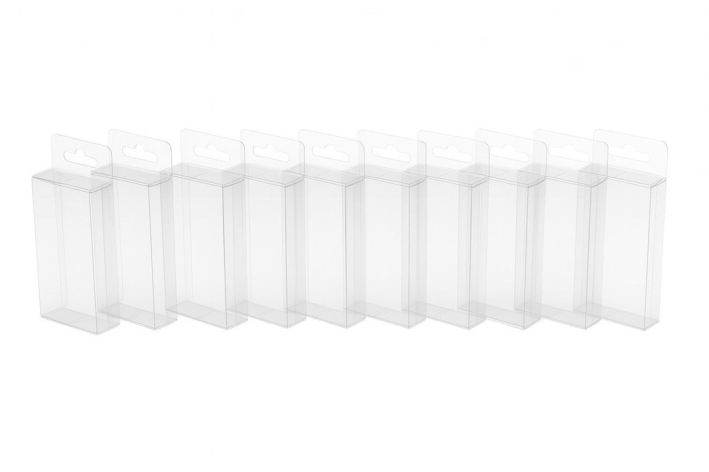 10er Set Schachtel Transparent Geschenkverpackung Geschenkebox Box 21x2x7 cm