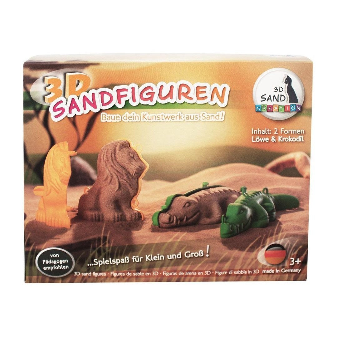Set 3D Sandformen Katze Pony Löwe Krokodil Sandfiguren Modellieren Sandkasten