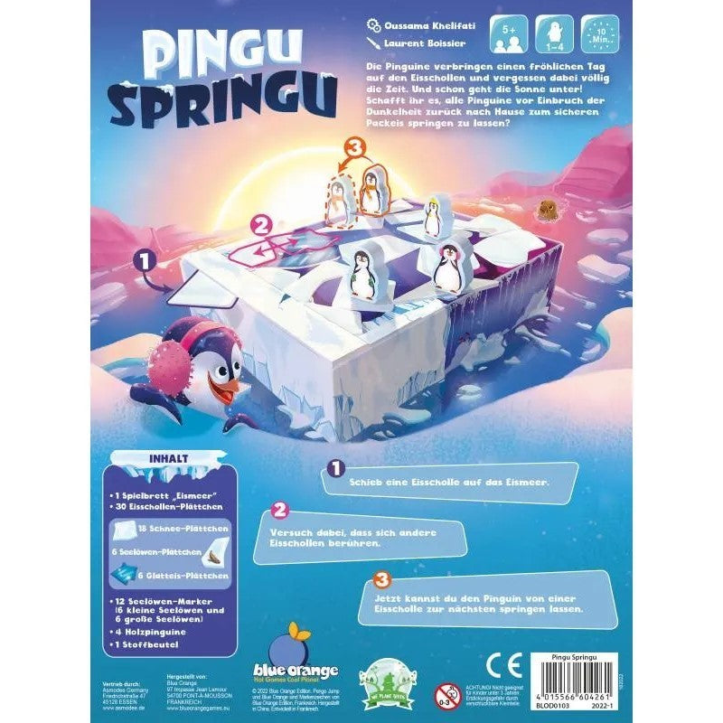 Pingu Springu Kooperatives Kinderspiel Geschicklichkeitspiel Pinguine Brettspiel