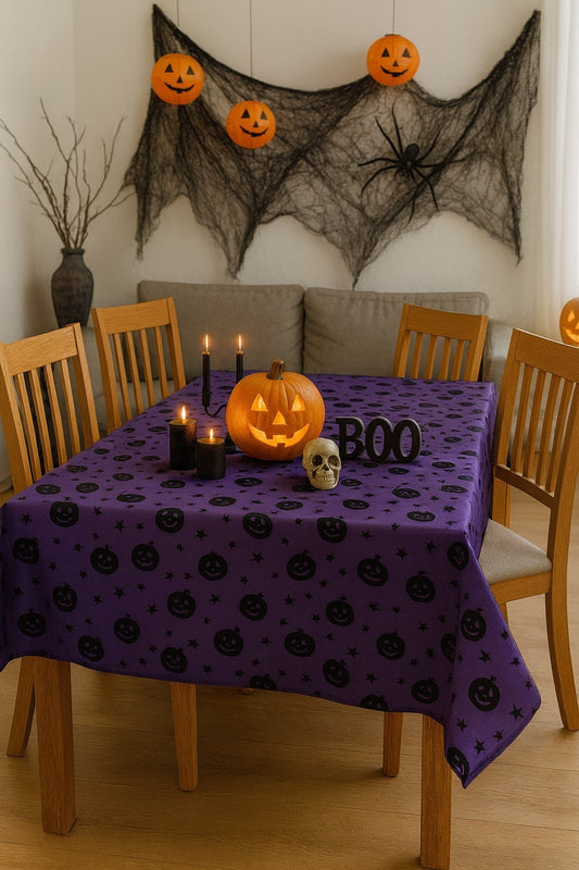 Tischdecke Lila 120x140 cm Halloween Tisch Horror Grusel Party Tischtuch Decke