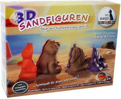 Set 3D Sandformen Katze Pony Löwe Krokodil Sandfiguren Modellieren Sandkasten