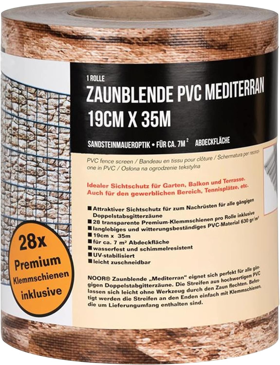 Zaunblende für Doppelstabgitterzäune 35m PVC Mediterran Sichtschutz Garten Zaun