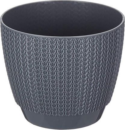 5x Blumentöpfe Anthrazit Ø 17,3 x 15,3 cm - 2,5 L Pflanztopf Übertopf Blumentopf