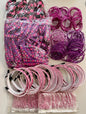 Karton mit min. 245 Accessoires in Pink und Lila Restposten Posten Aktion TOP