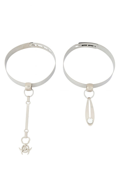 2er Set Edelstahl Halsband Nieten Choker Kette Gothic Tattoo Schmuck Halsreif