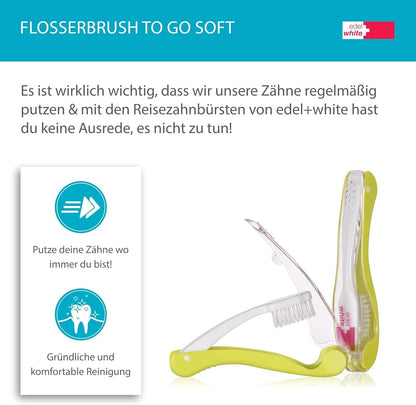 edel+white Zahnpflege Set | Whitening Zahnpasta + Softbürsten + Zahnseide