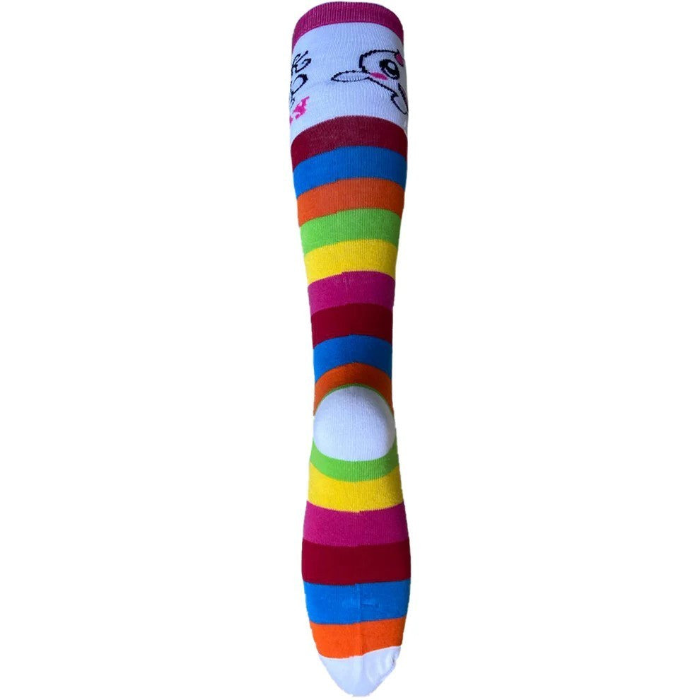 4er Set Overknee Socken bunt mit Monster Strümpfe Kniestrümpfe Baumwolle