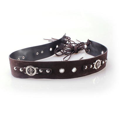 Gürtel Belt Braun Fleur-de-lis Taillengürtel Vintage Cosplay Mittelalter Damengürtel
