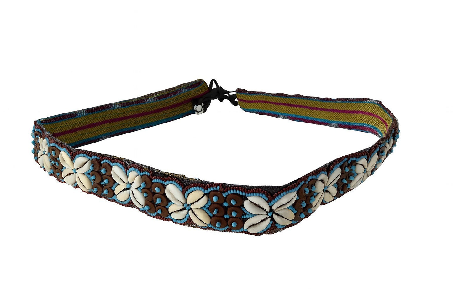 Muschelgürtel Braun / Blau Damengürtel Taillen-, Hüftgürtel Muschel Ibiza Boho
