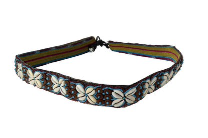 Muschelgürtel Braun / Blau Damengürtel Taillen-, Hüftgürtel Muschel Ibiza Boho