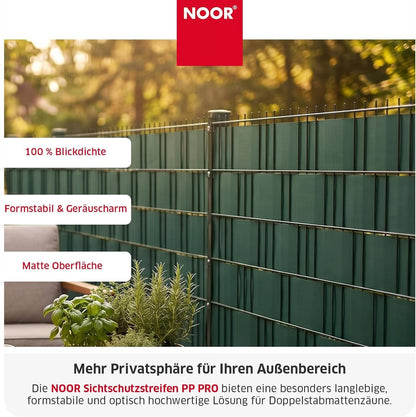Zaunblende PP Pro Grün für Doppelstabgitterzäune 35m Sichtschutz Garten Zaun