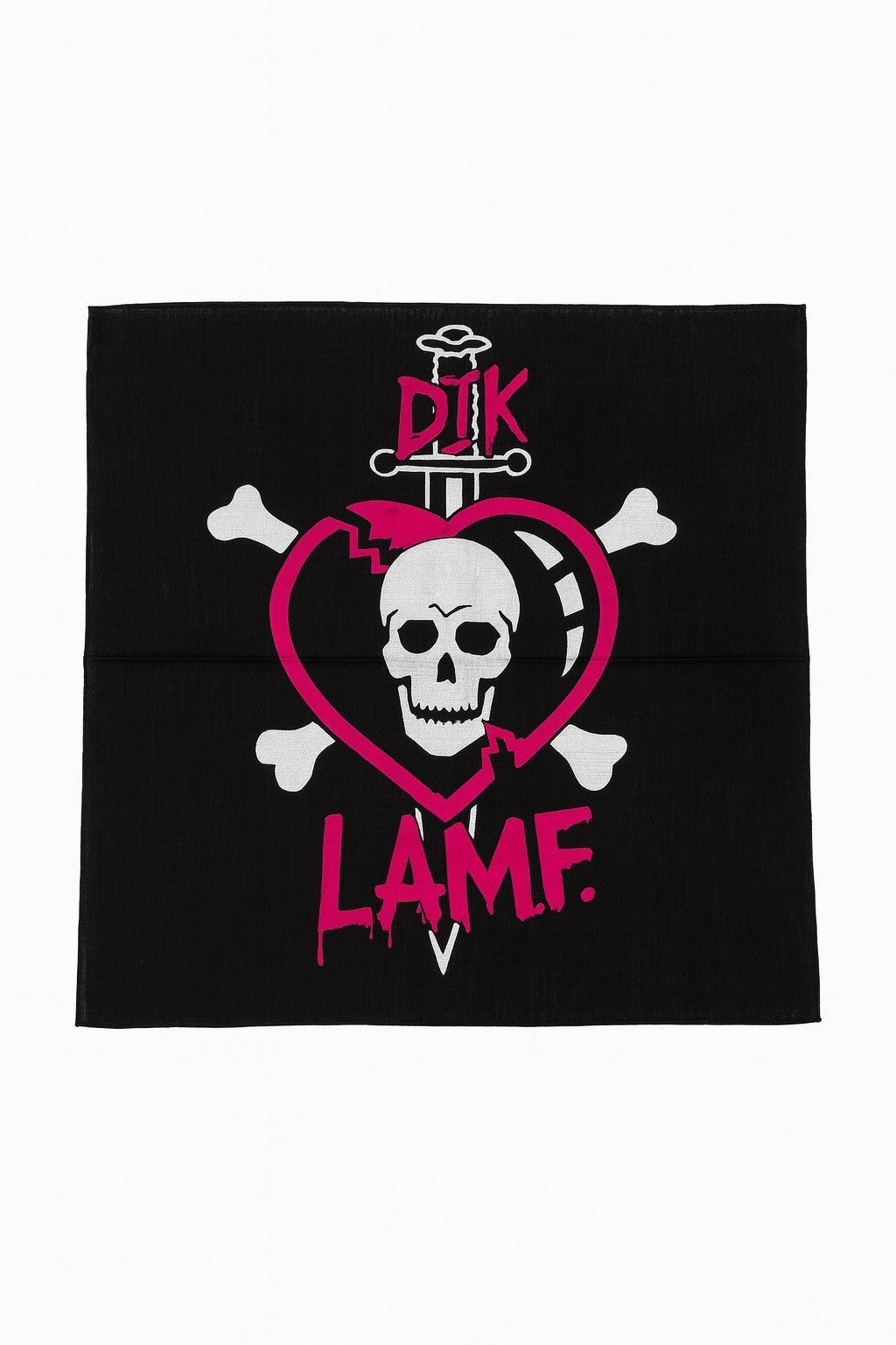 Bandana Kopftuch Halstuch Schwarz mit Totenkopf Skull LAMF Tuch Freizeit Kopftuch Accessoires