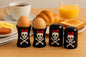 Set Eierbecher + Salz- & Pfefferstreuer Schwarz mit Totenkopf Skull Haushalt Küche