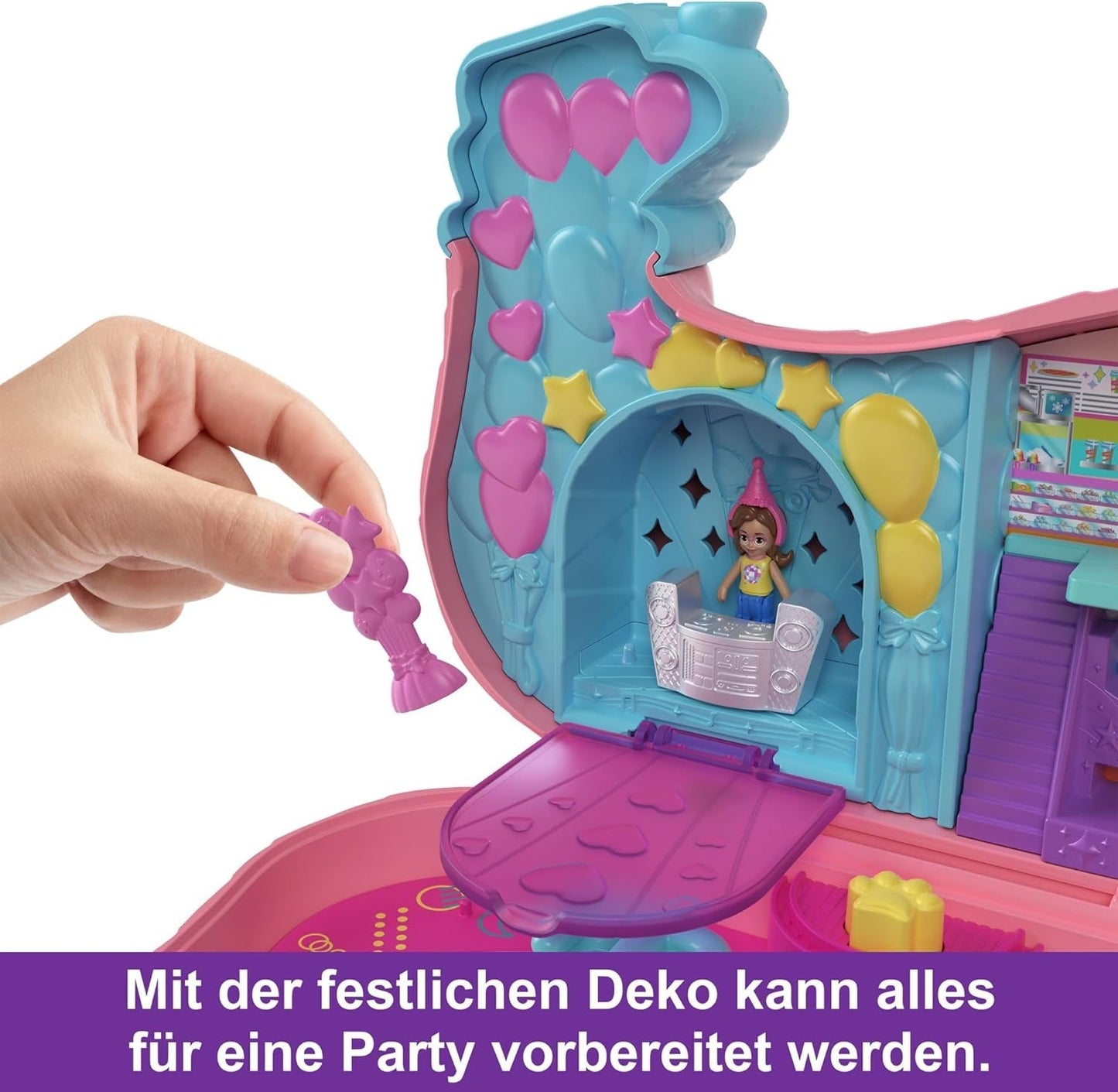 Mattel HKV54 Polly Pocket Hündchenparty Geburtstagsparty Dackel-Party Spielset
