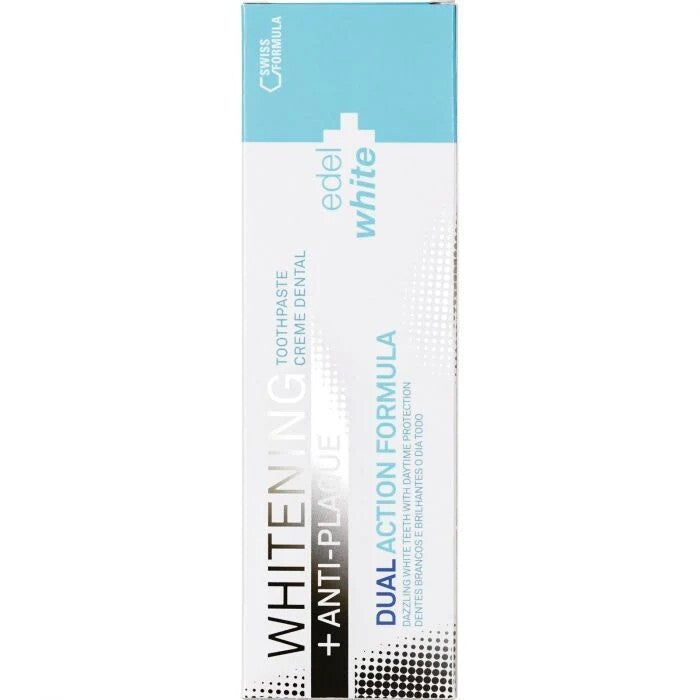 2er Set edel+white Zahnpasta Whitening + Anti-Plaque je 75ml Tagesschutz Zähne