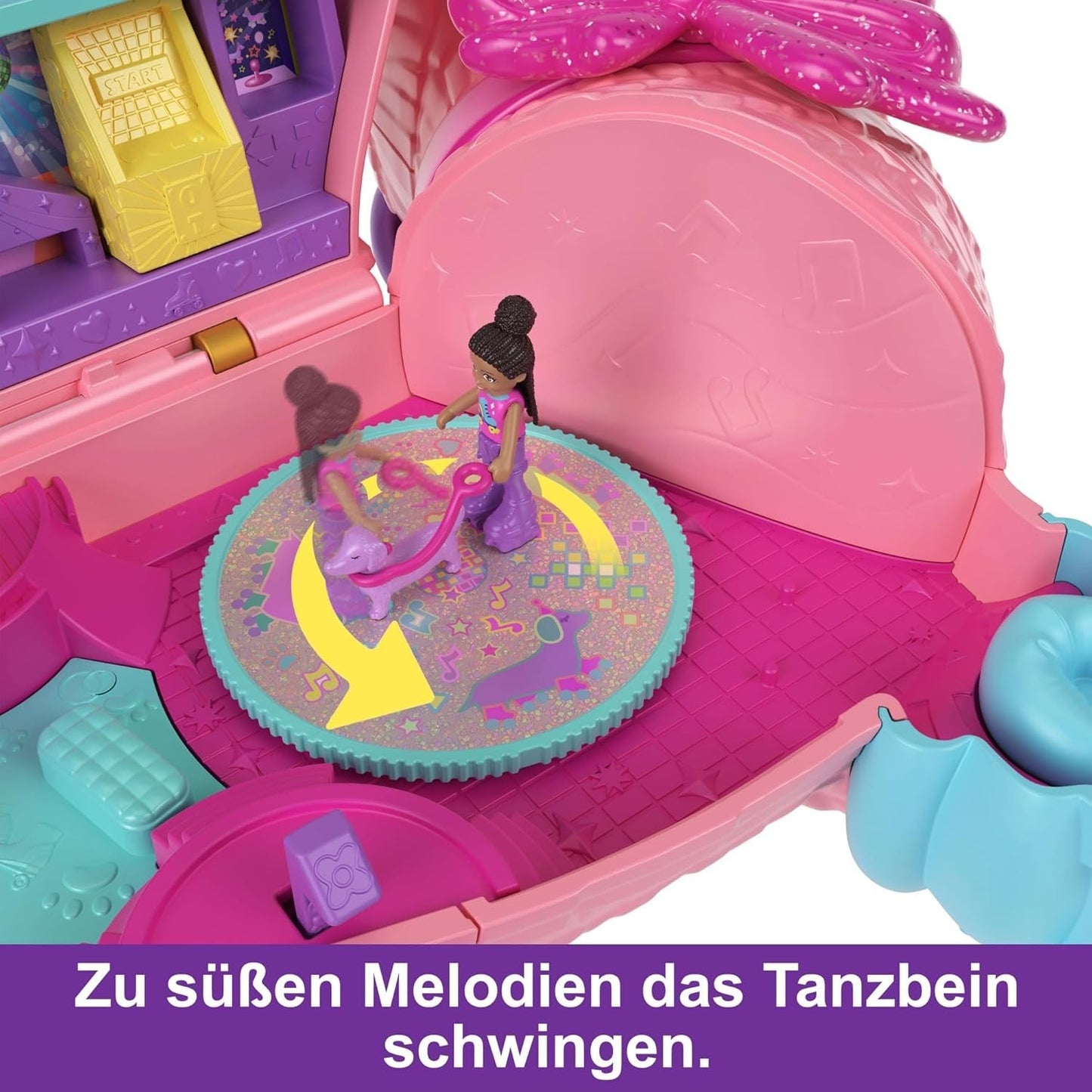 Mattel HKV54 Polly Pocket Hündchenparty Geburtstagsparty Dackel-Party Spielset