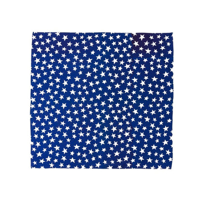 Bandana Kopftuch Halstuch Blau mit Weißen Sternen Accessoire Freizeit Tuch Baumwolle