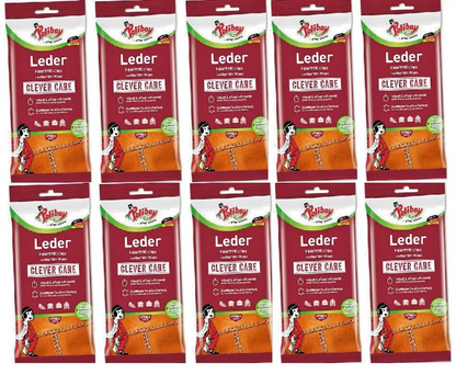 10x 20 Poliboy Leder Pflege Feuchttücher, Reinigungstücher Clever Care Pflege