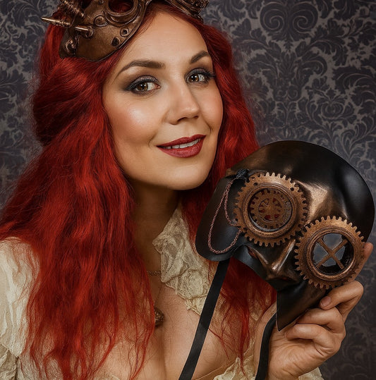 Venezianische Steampunk Maske Schwarz Maskenball Cosplay Festivals Halloween