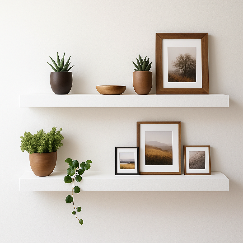 Schweberegal 61 cm Weiß Floating Shelf Wandregal Wandboard Regalbrett Hängeregal