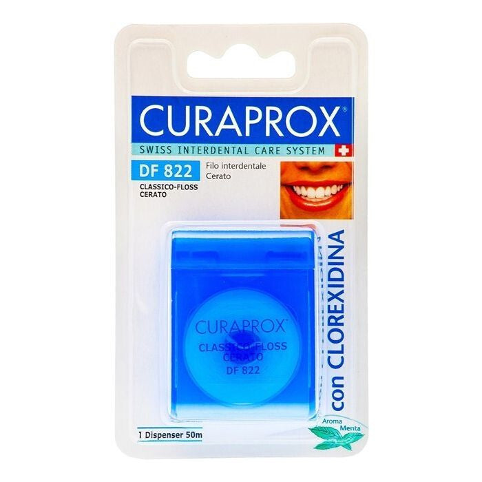 6 x Curaprox Floss Zahnseide 50 m DF822 gewachst mit Chlorhexidin Angebot
