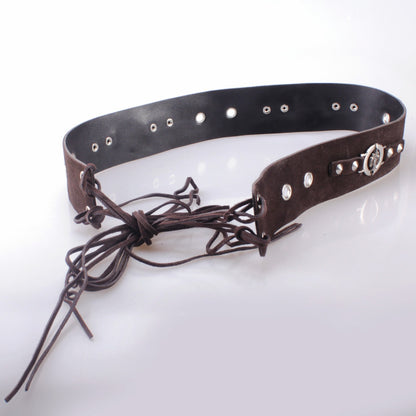 Gürtel Belt Braun Fleur-de-lis Taillengürtel Vintage Cosplay Mittelalter Damengürtel