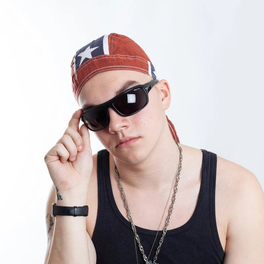 Bandana Kopftuch Braun Stern Leicht Sommer Biker Piratentuch Mütze Sonnenschutz