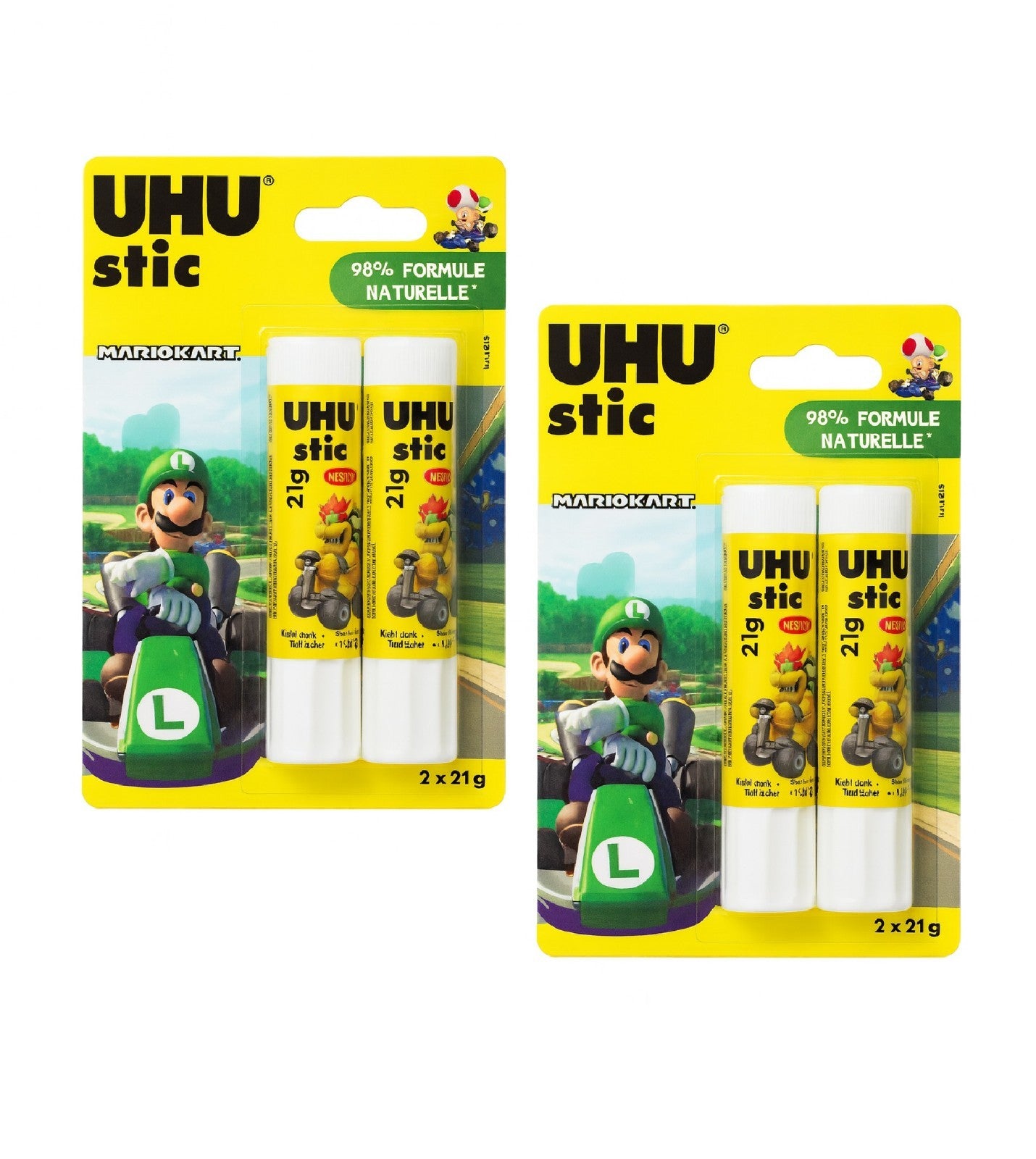 2x 2er Set Uhu Stic Mariokart Kleber Klebstoff Schulkleber Basteln Klebestift