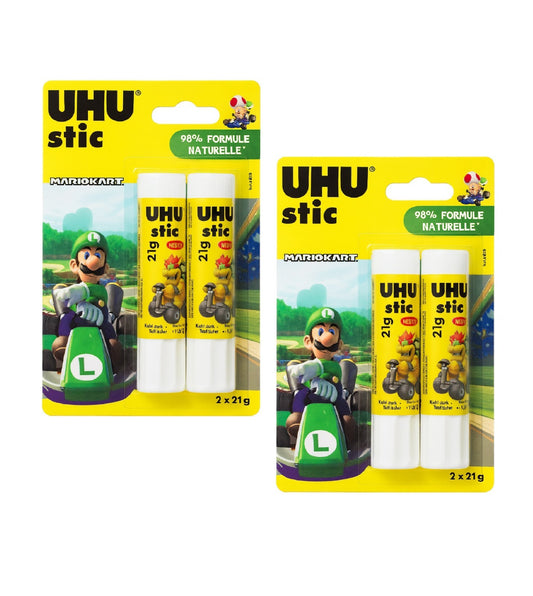 2x 2er Set Uhu Stic Mariokart Kleber Klebstoff Schulkleber Basteln Klebestift