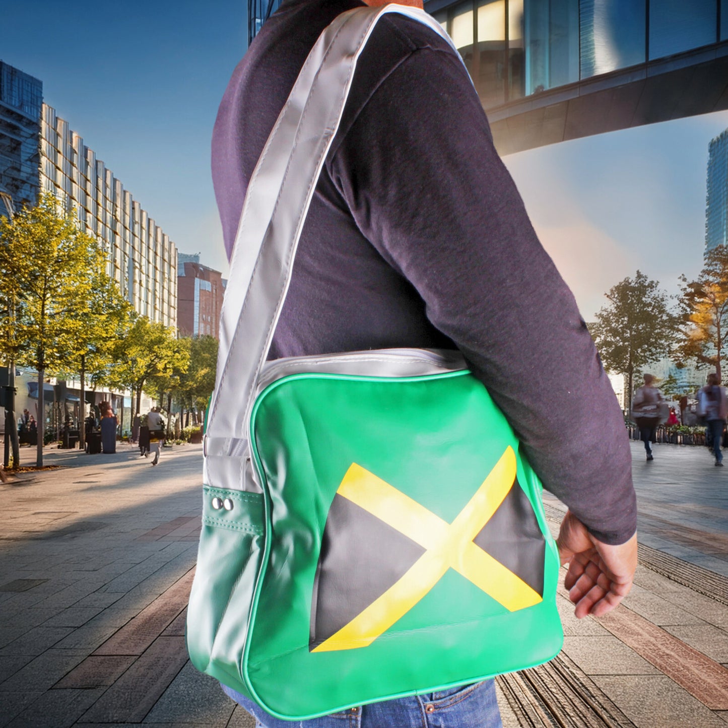Jamaika Tasche Umhängetasche Schultertasche Handtasche Reggae Rasta Flagge Retro Festival