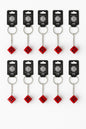 10er Set Schlüsselanhänger Würfel Rot Schlüsselring Schlüsselhalter Bund Dice