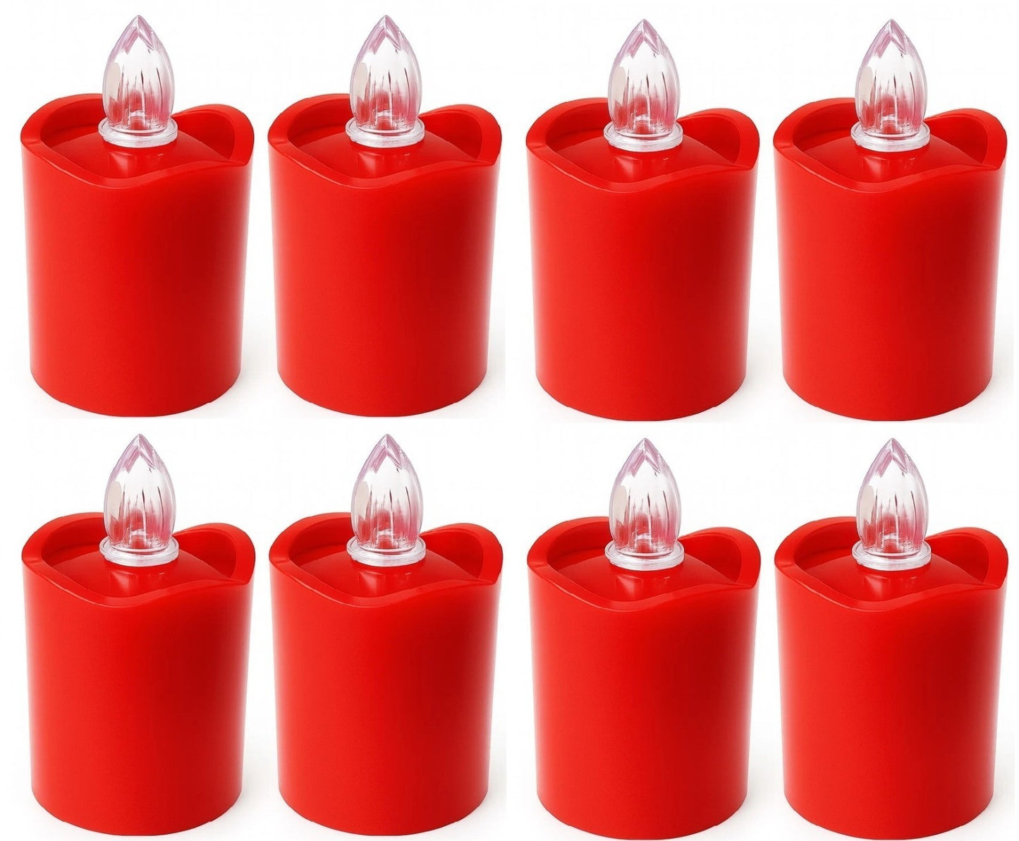 8 er Set LED Grabkerze Rot Grablampe Grablicht Grablaterne Gedenklichter Außen
