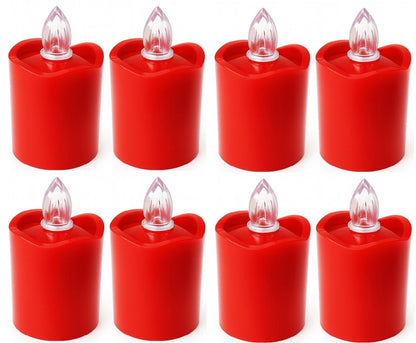 8 er Set LED Grabkerze Rot Grablampe Grablicht Grablaterne Gedenklichter Außen