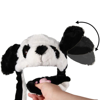 3er Set LED Licht Mütze Einhorn / Katze / Panda Wackelohr Plüsch Bewegliche Ohren