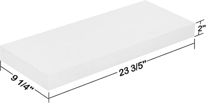 Wandregal 60x24x5 cm Weiß Hochglanz Regal Wandboard Schweberegal Hängeregal Büro