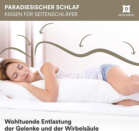 Seitenschläferkissen mit Bezug ✔️ ergonomisch weich Kissen Kopfkissen Lagerung Nackenkissen