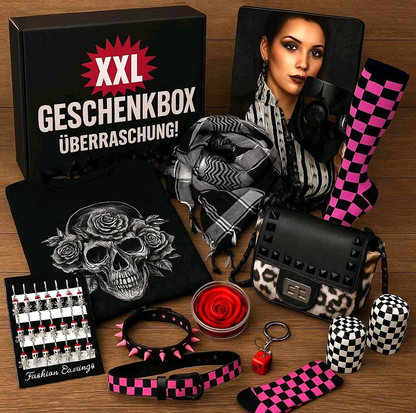Suprice Geschenkbox, Überraschunggsbox Biker Metall Gothic Emo Frau Girl Posten