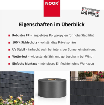 Zaunblende PP Pro Anthrazit f. Doppelstabgitterzäune 35m Sichtschutz Garten Zaun